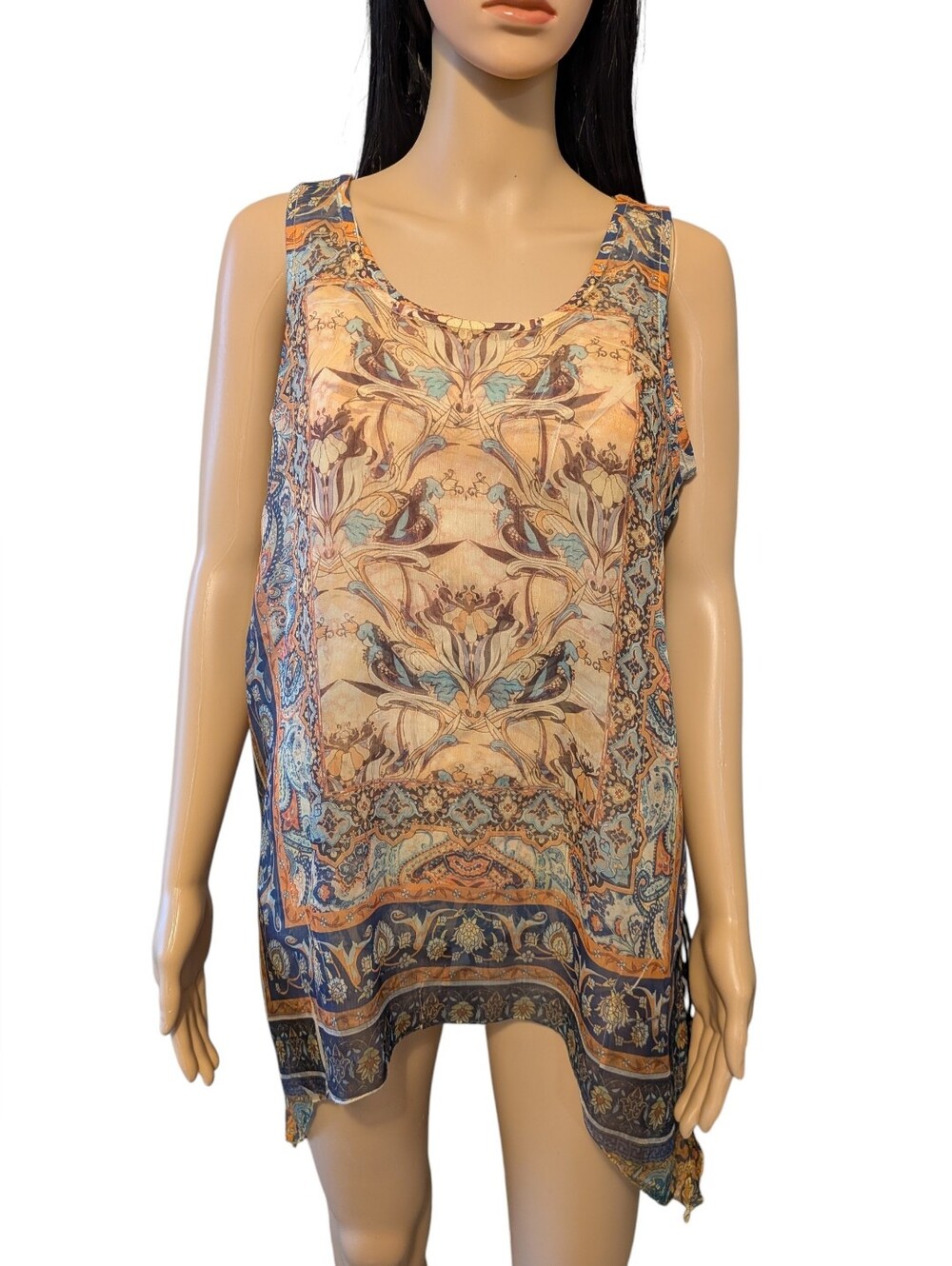 One World Boho Layered Sleeveless Blouse